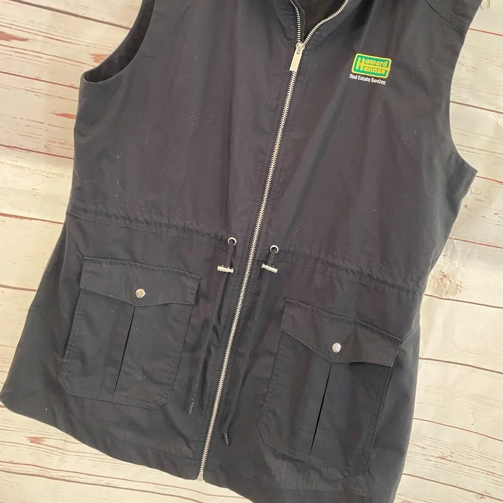 SOLD Howard Hanna Hooded Black Sleeveless Vest NWOT - Picture 6 of 9